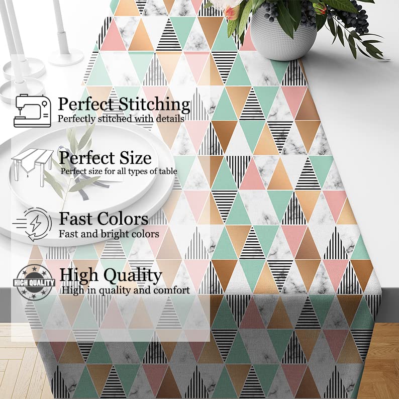 Image of STITCHNEST Alabaster Printed Poly Cotton Table Runner and Bed Runner (13 x 60)