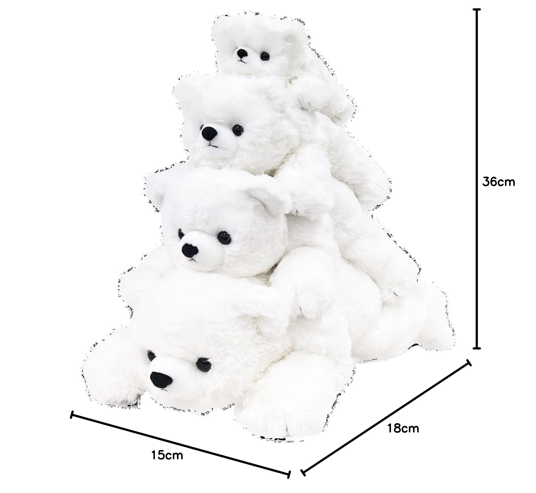 Amazon.co.jp: キュート販売 ぬいぐるみ くったり白くま L M0517