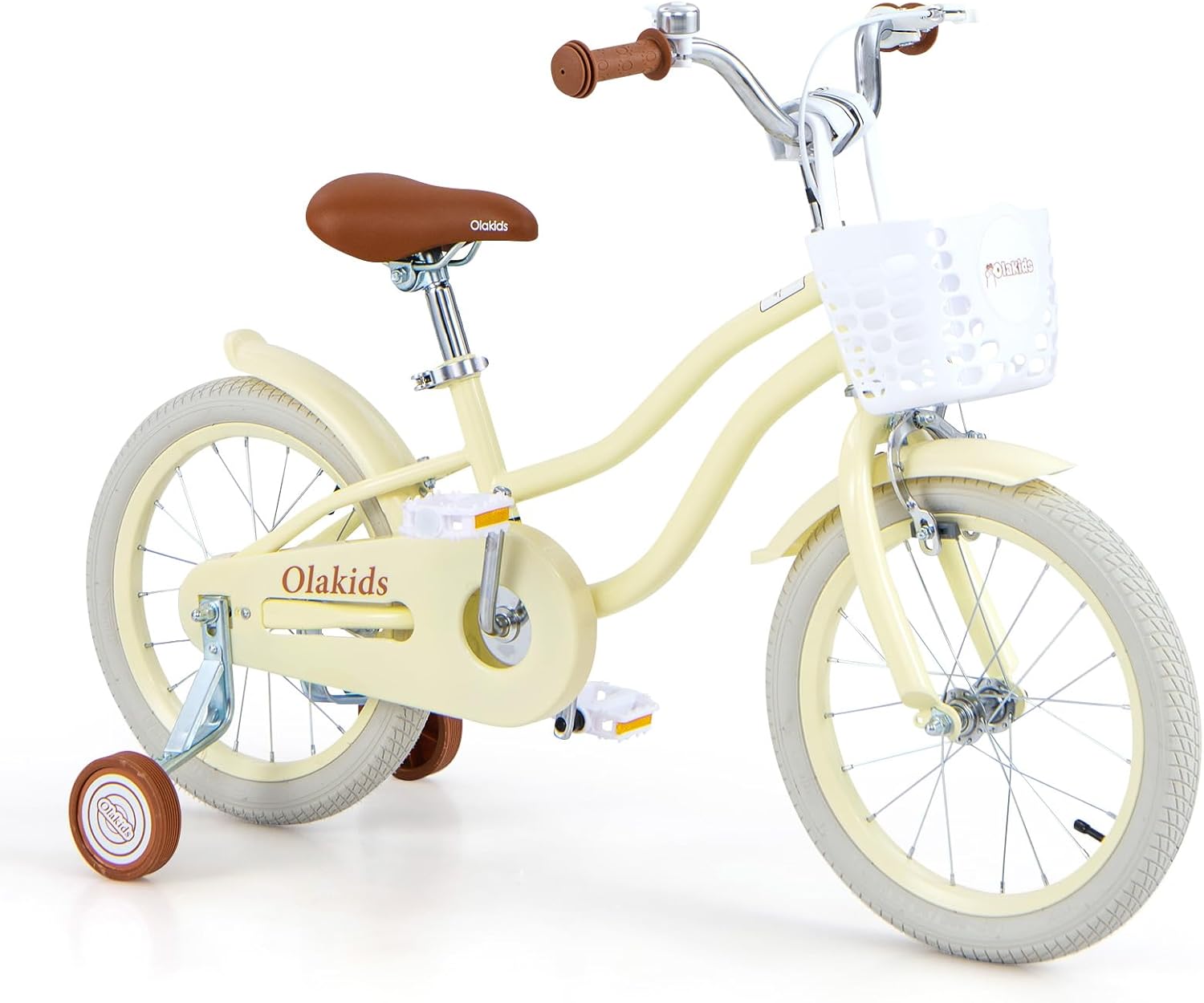 Olakids Kids Bike, 12 14 16 18 Inch Toddlers Bike with Training Wheels Basket Safety Bell Adjustable Seat Handlebar, Children's Bicycle for Girls Boys | Training Wheels, Basket, Safety Bell, Adjustable Seat, Adjustable Handlebar