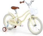 OLAKIDS Les enfants font du vélo, 12 14 16 18 Bike pour tout-petits de pouce avec panier de roues d'entraînement amovible, cloche de sécurité, guidon réglable, vélo pour enfants pour filles garçons 3-8