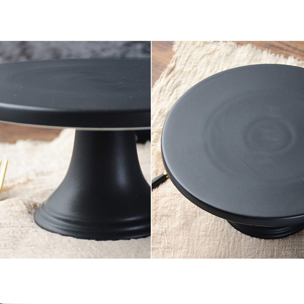 Support à gâteau support à gâteau en céramique noir mat présentoir à gâteau d'anniversaire de mariage, table de dessert haute (taille : 16 cm)
