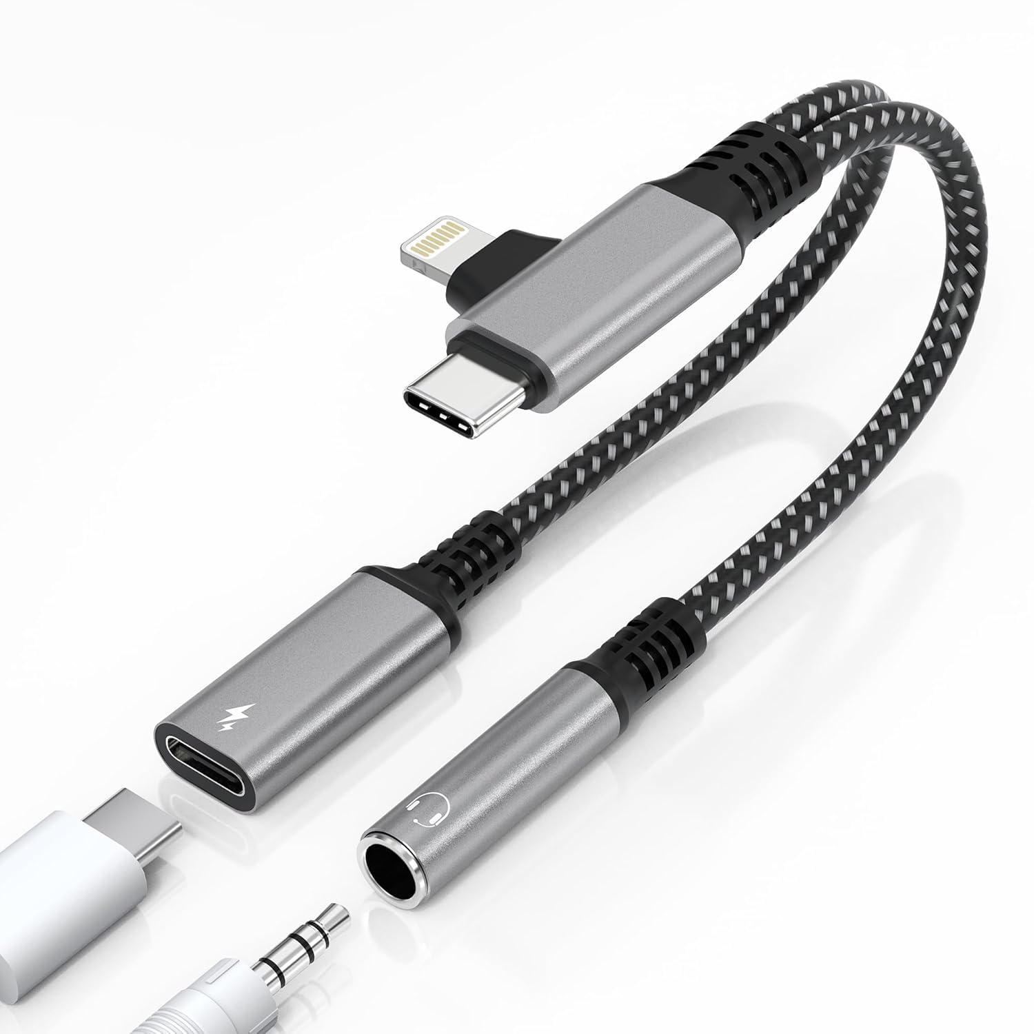 Amazon.com: USB C/Lightning to 3.5mm Adapter - USBC Splitter 1 in