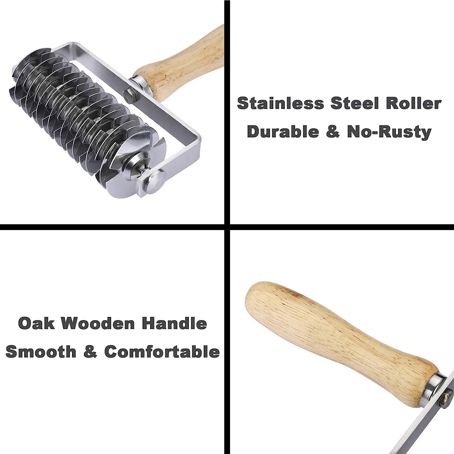 Rullo Pasta Decorativo A Griglia - Per Biscotti, Pizza E Dolci, Con Motivo Losanghe - Foto 4