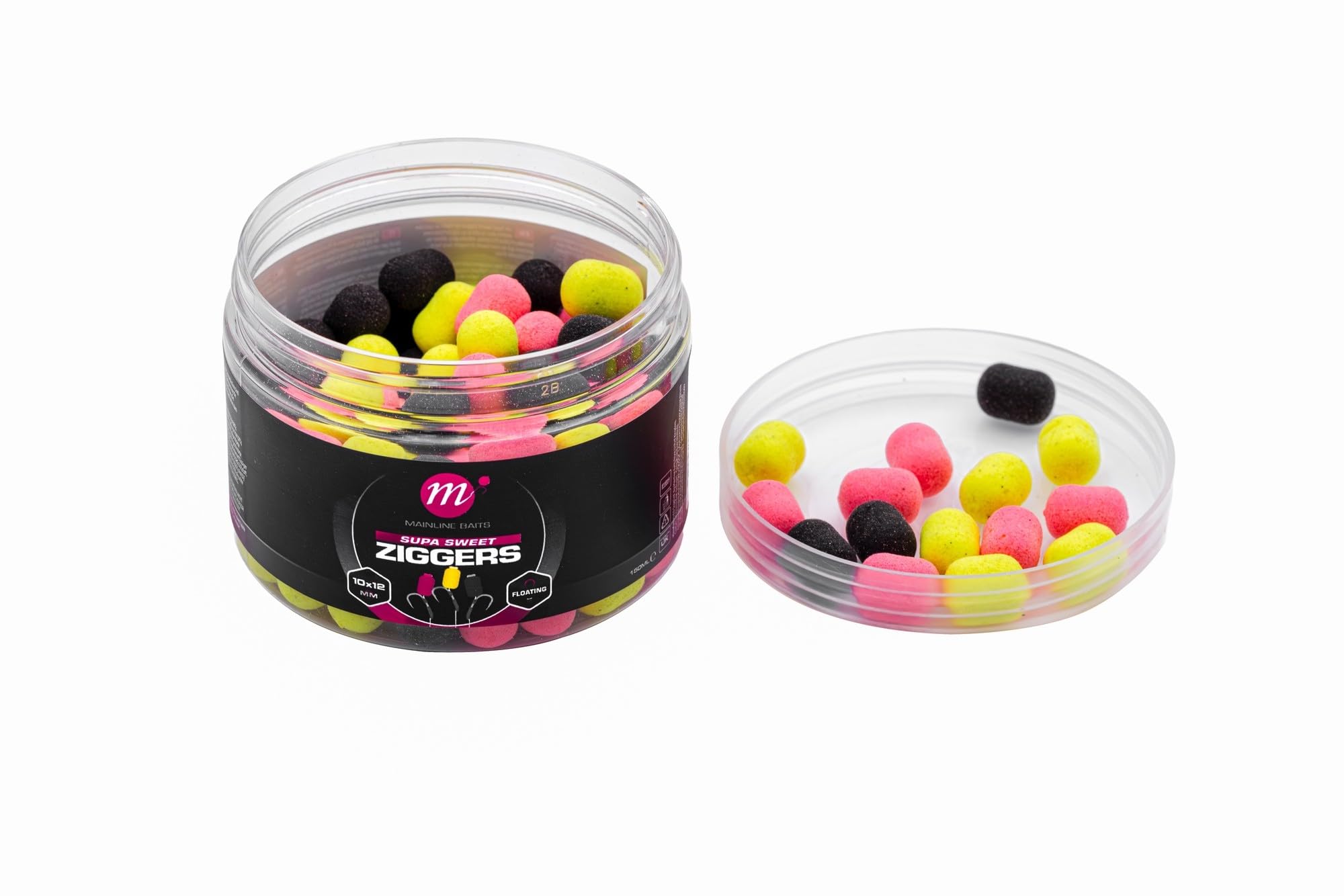 Advanced Angling Solutions Ltd Mainline Baits Supa Sweet Ziggers - Pink, Yellow, Black 70g Tub C/O