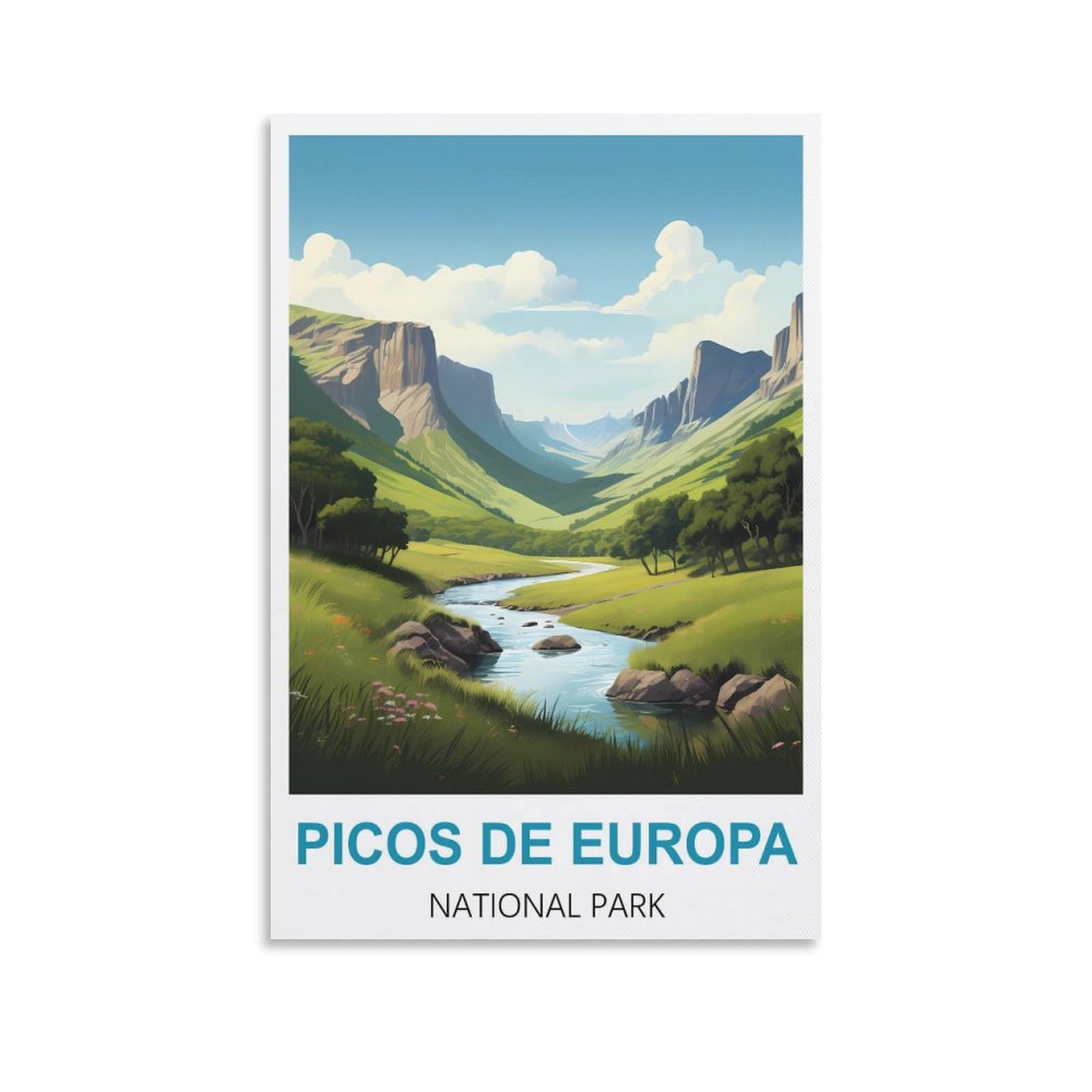 Retro Vintage Metal Tin Sign Picos De Europa National Parks,Funny Vintage Metal Sign Plaqu Poster Wall Art Pub Bar Kitchen Garden Bathroom Home Decor 30x30cm