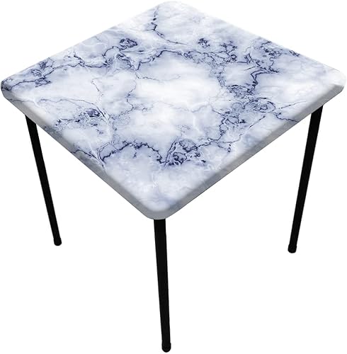 Miniatura 6 de JOSKAA Mantel cuadrado con borde elástico a cuadros grises, para decoración del hogar, a prueba de derrames, resistente a las arrugas, para sala de