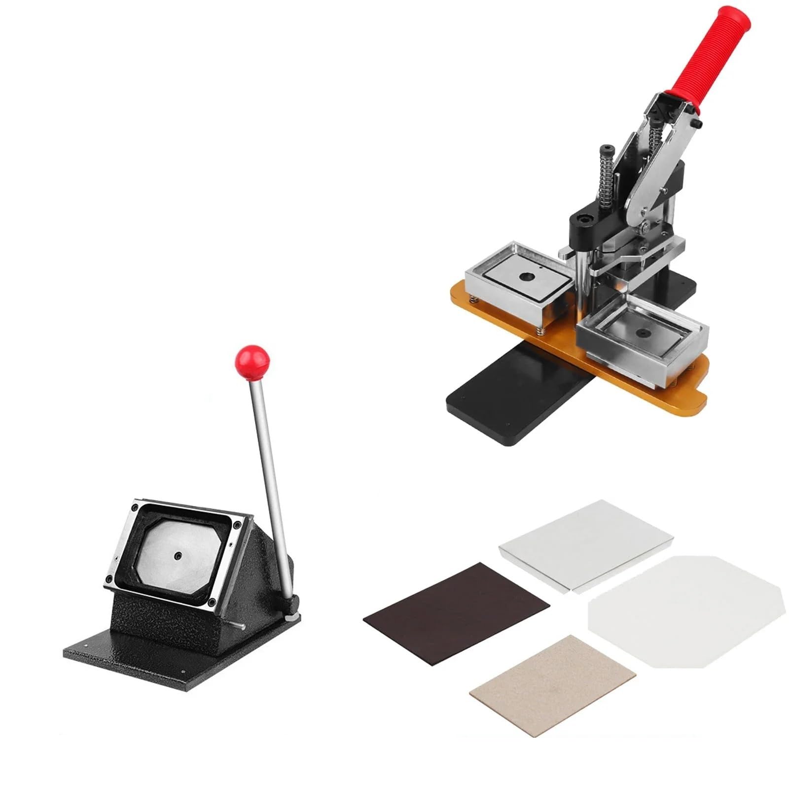Button Maker Máquina para fabricar imanes 80x53mm 65x90mm Para 100 juegos consumibles para uso en refrigeradores y cualquier lugar donde haya hierro Maquina Chapas con(53x80mm machine Set)