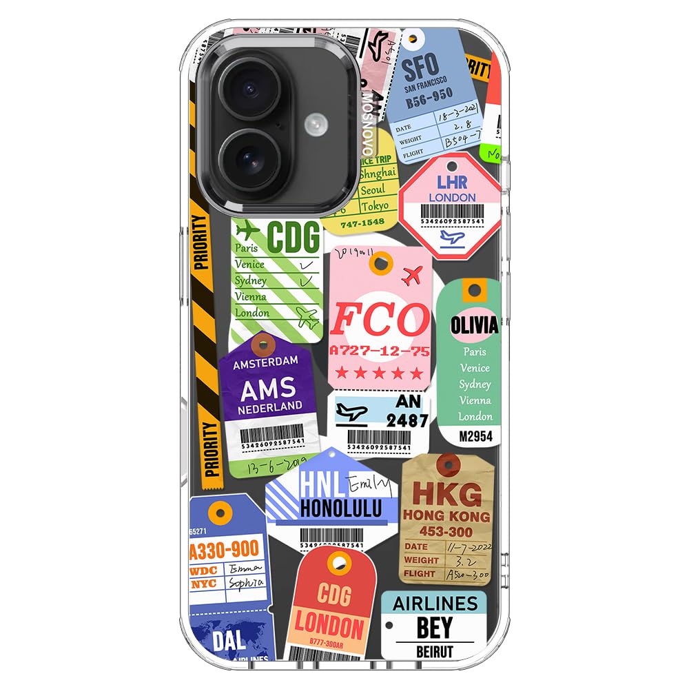 MOSNOVO Case for iPhone 16, [Compatible with Magsafe] [Buffertech 6.6ft Military-Grade Drop Protection] [Anti Peel Off Tech] Clear Phone Case Design -