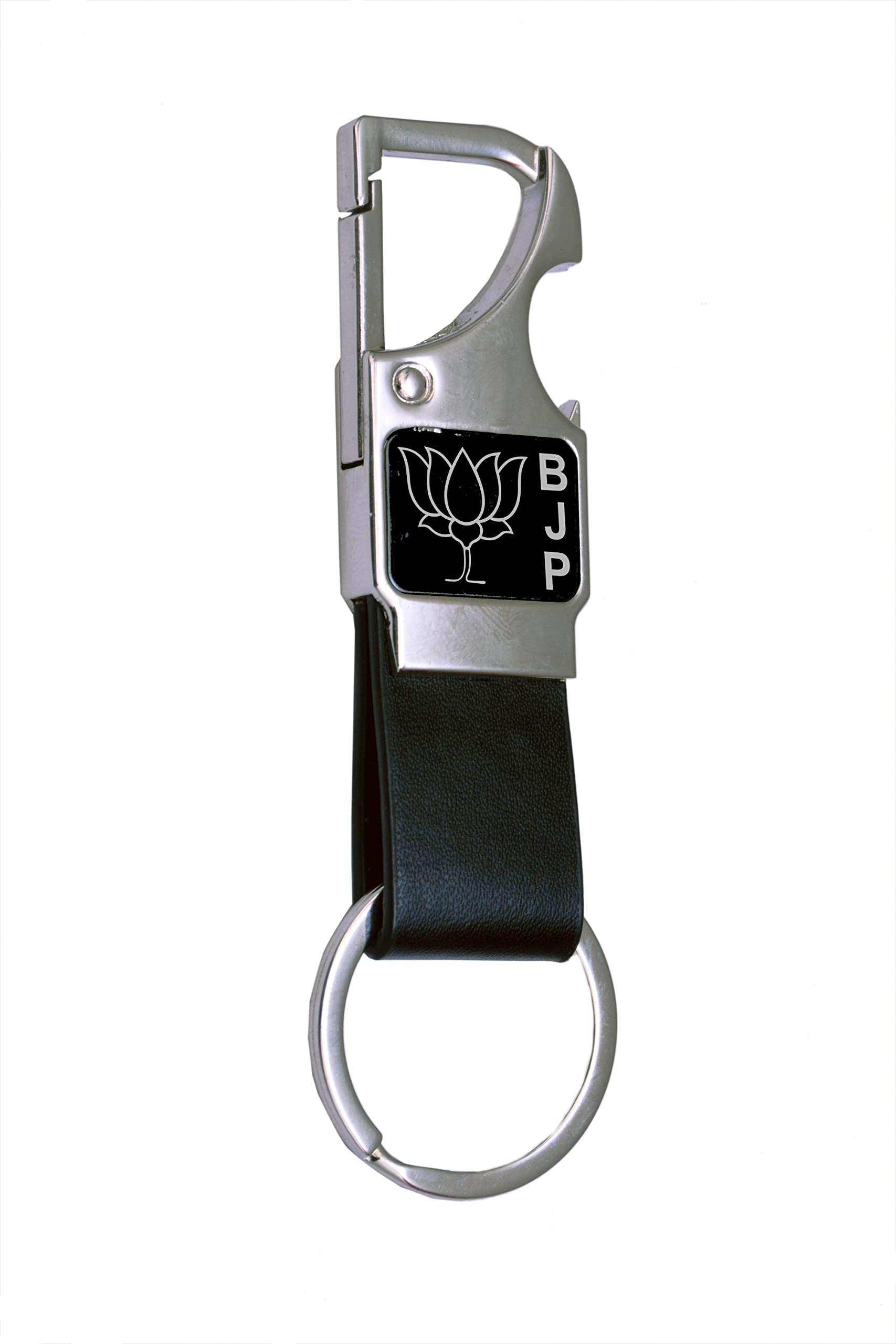 TRAQ BJP (BHARTIYA JANTA Party) Engraved Metal Keychain with Integrated Opener for CAR OR Bike-image-21