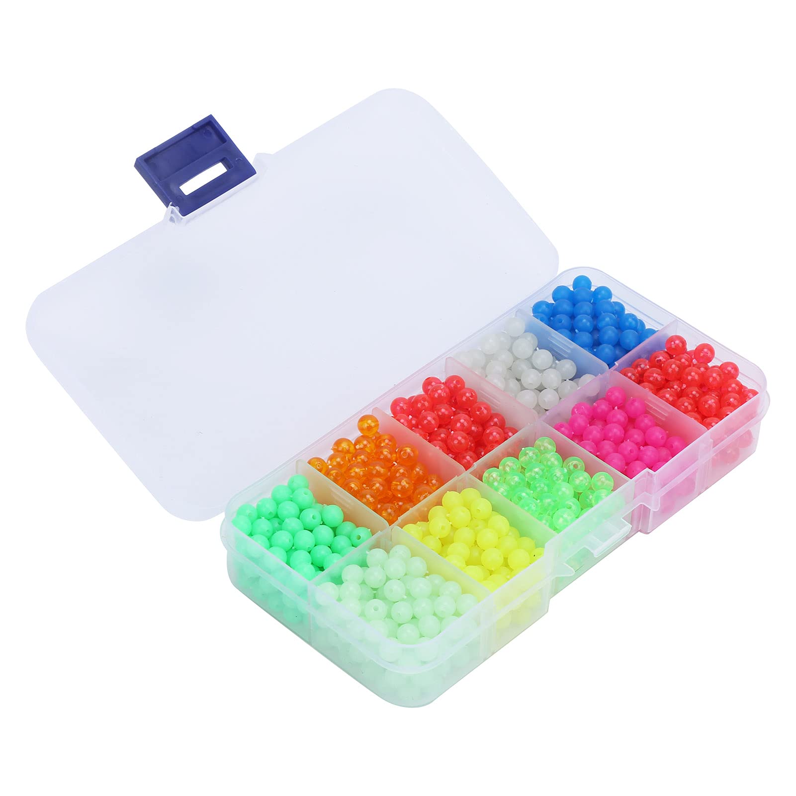 Yuecoom Fishing Beads Lure Tackle, 1000pcs Colorful Float Glow Fishing Rig BeadsFishing Beads Assorted Set for Fishing Tool(B)