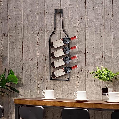 Soporte de Vino Retro para Pared 4 Botellas Bronce miniatura 5