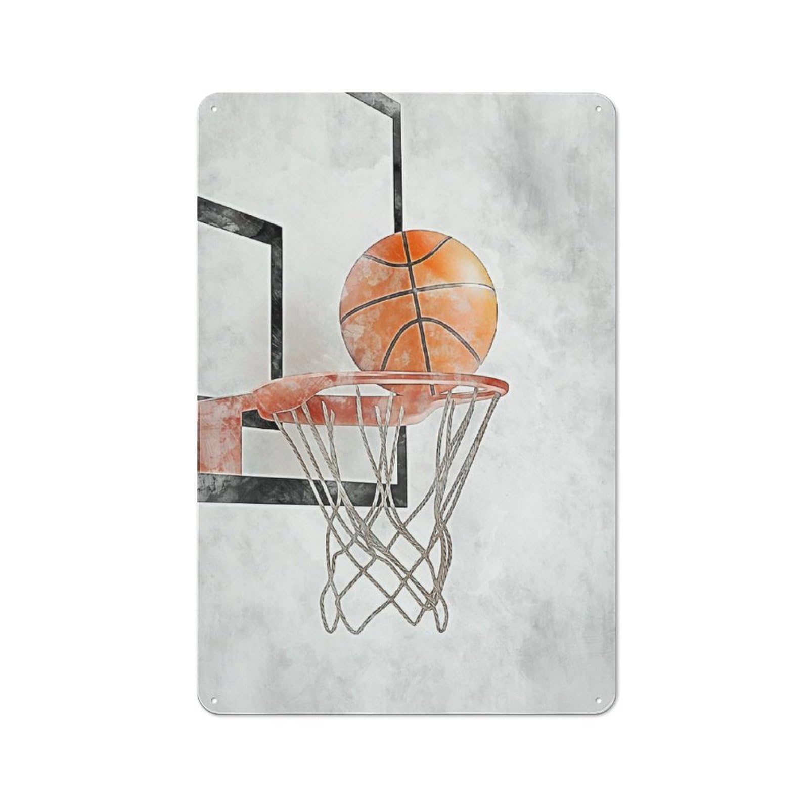 Junmoney Style-1 Vintage Metal Plaque 30X20cm Featuring Basketball 2 For Hallway Wall, For Wall Display Collectors