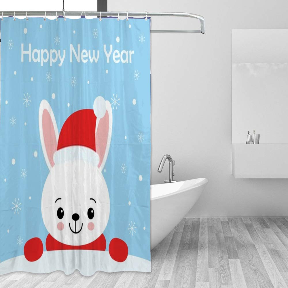 Rideau de douche long anti-moisissure pour baignoire familiale et maison