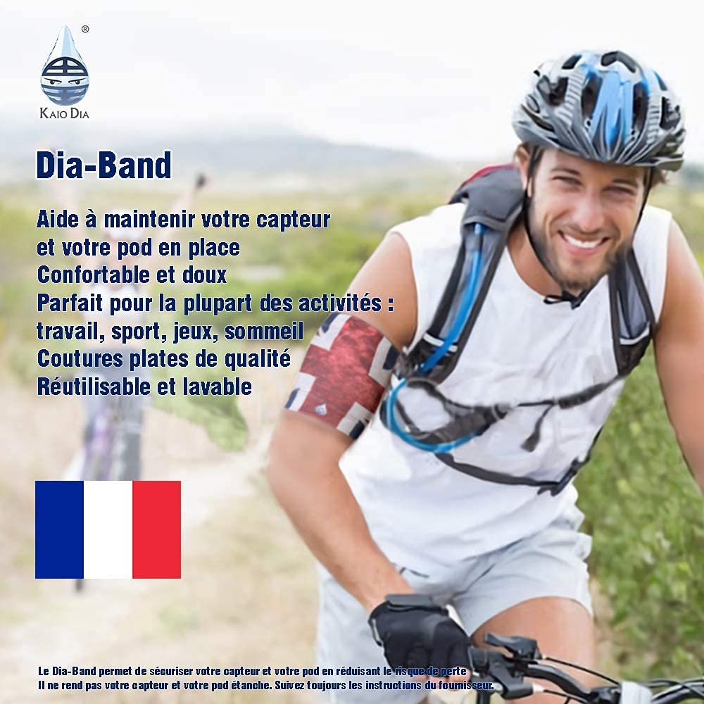 Dia-Band, brazalete de mantenimiento y protección para sensor de glucemia Freestyle Libre, Medtronic, Dexcom o Omnipod – Banda para diabética cómoda y reutilizable.