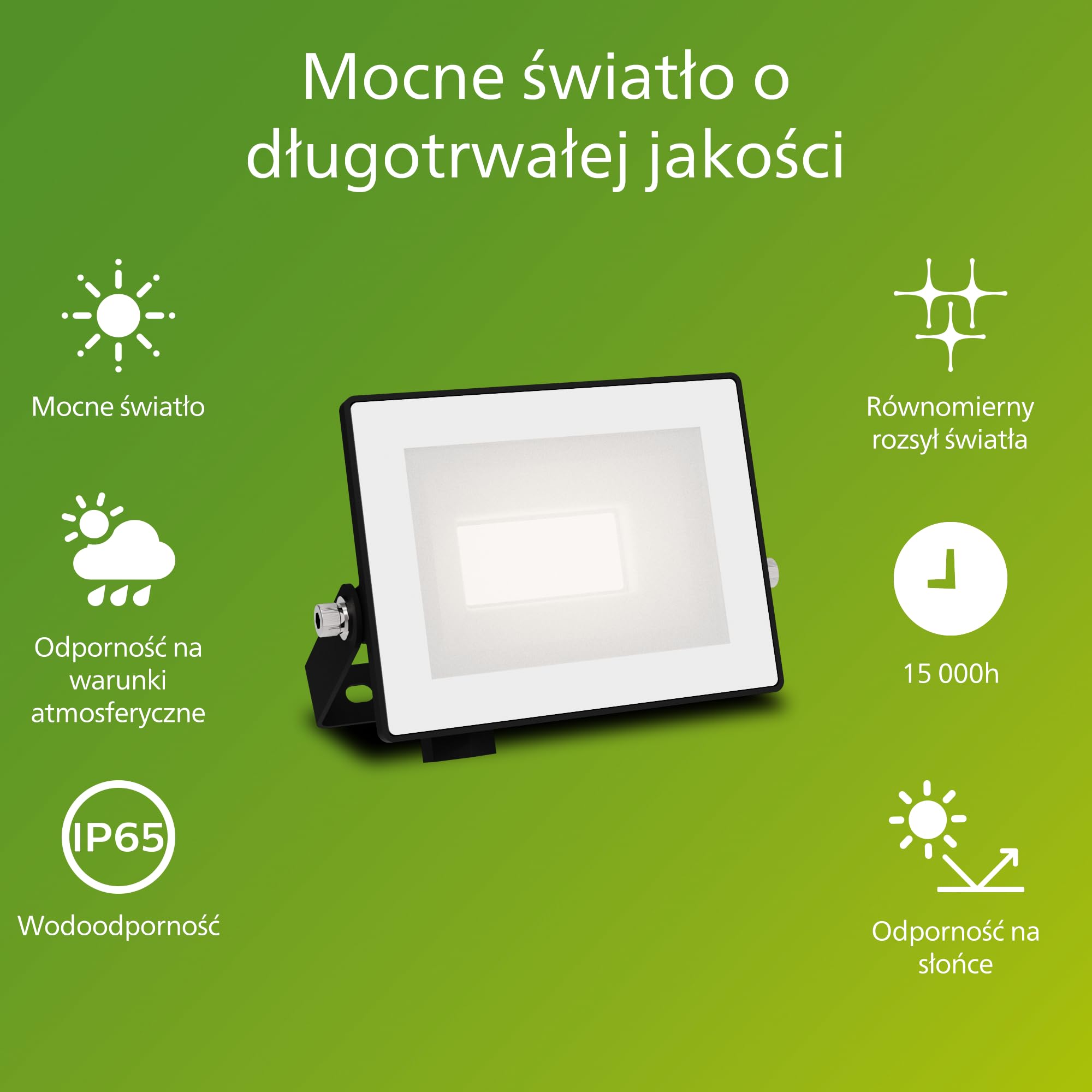 Philips Lois Zewnętrzna Lampa Floodlight, 10 W, 3000 K, Czarna