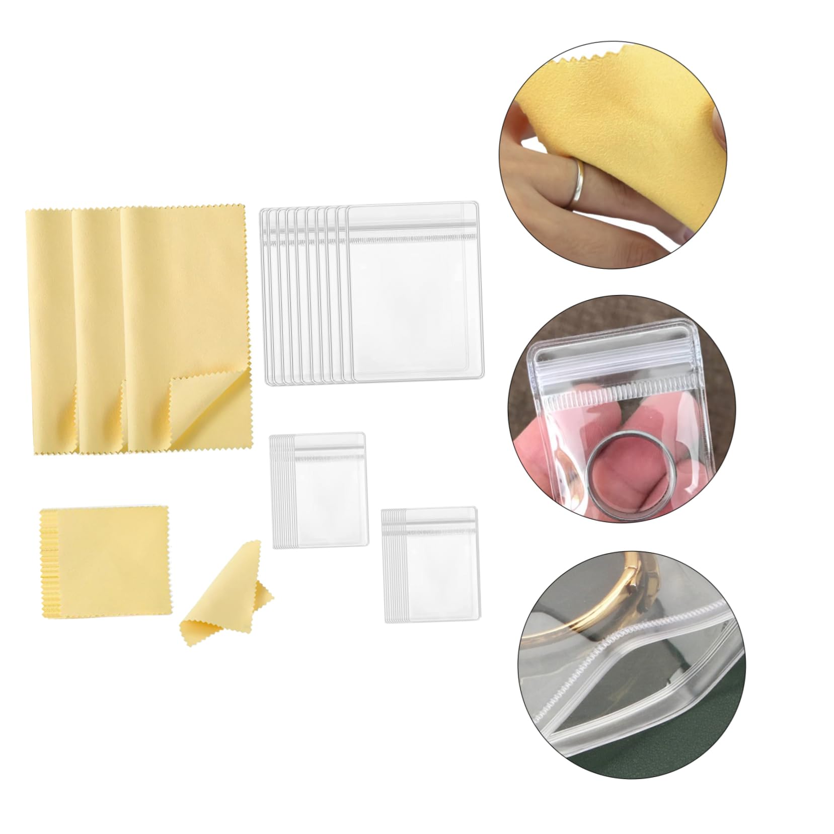 5 Sets 73 Tlg Reinigungsset Zur Aufbewahrung Von Ohrringen Und Schmuck Transparente Aufbewahrungstasche Mit Anlaufschutz Für Schmuck Set Mit 73 Stück Geldbörse Tragetasche