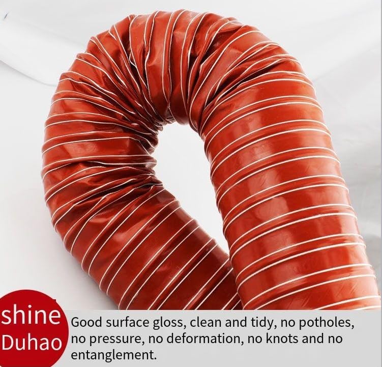Red High-Temperature Resistant Silicone Duct Hose - 4M Flexible Ducting for HVAC, Exhaust Systems, and Industrial Applications (25mm-450mm)(20mm4xm)