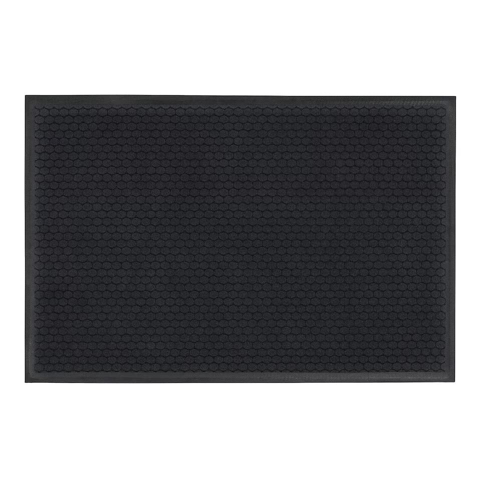 Door mat, Polyester with Synthetic Rubber Backing,Indoor, Dark Grey, 60x90 cm-image-21