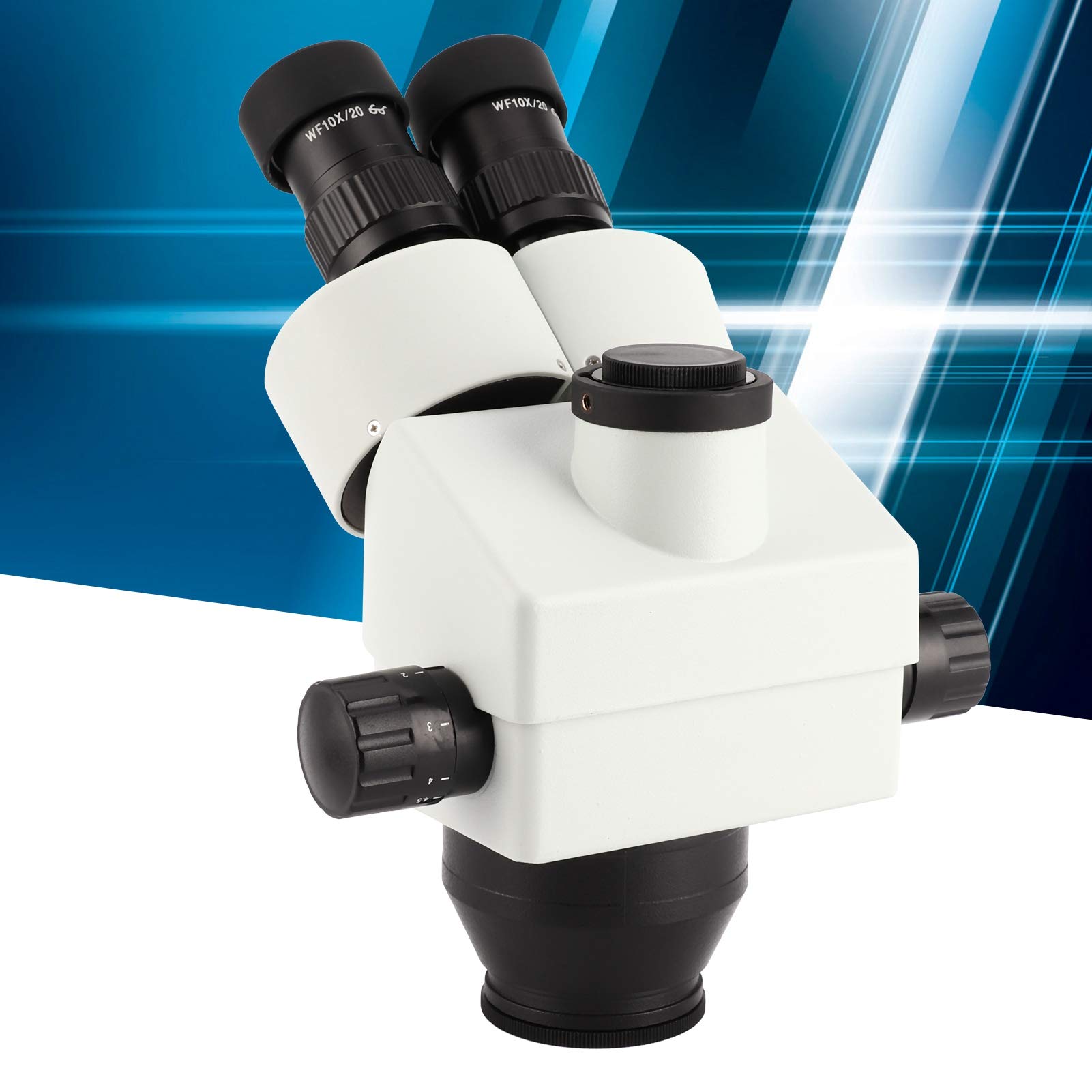 Tbest Juego de Oculares de Lentes de Microscopio Trinocular 7X-45X con Lentes de Objetivo 0.5X 2.0X para Microscopios Estéreo Ampliación de Zoom Gran Angular de Alta Resolución (con Lente Objetivo