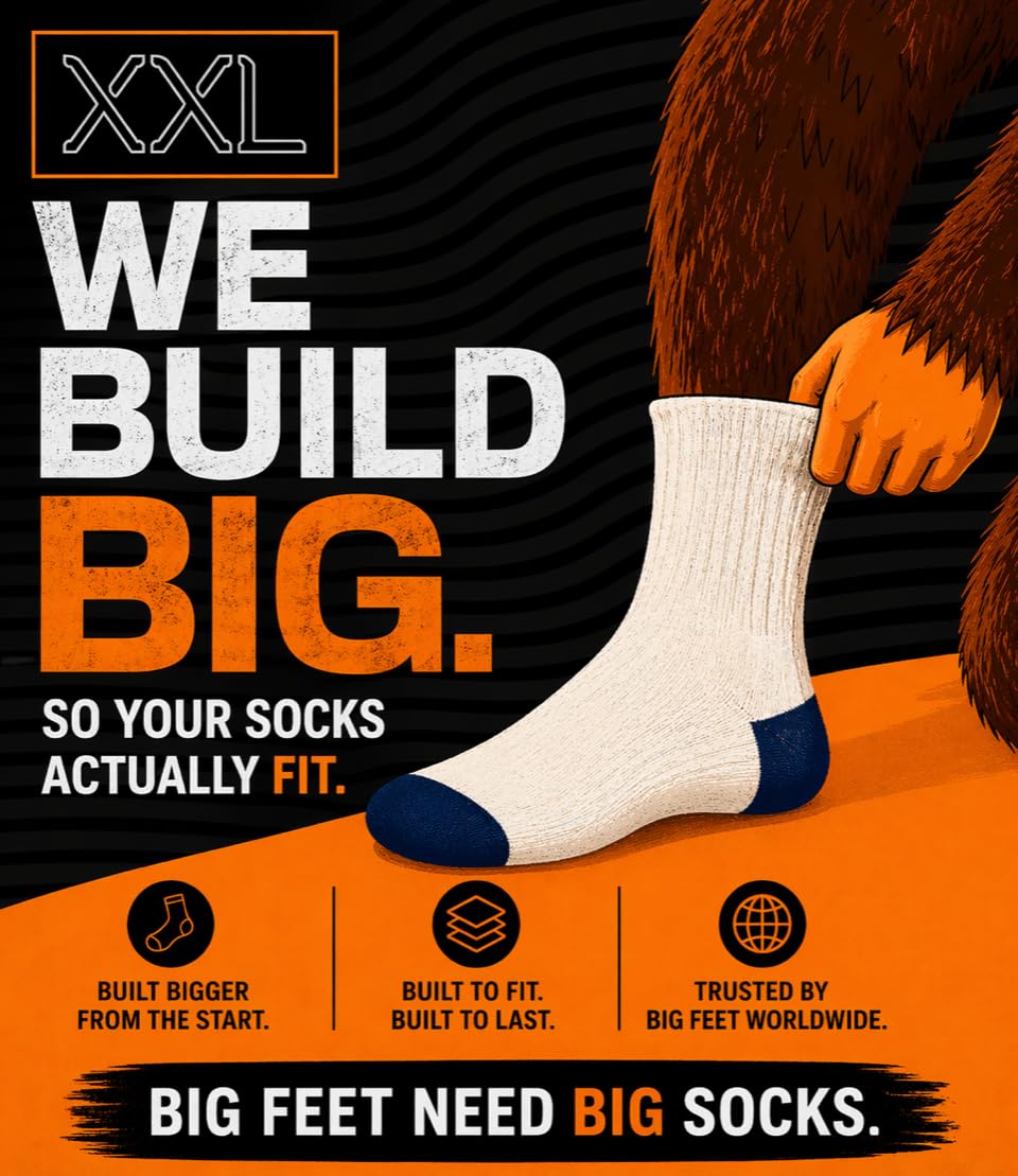 XXL Calcetines deportivos invisibles (talla de hombre 15-18) (paquete de 3), Negro -, Men's size 15-18