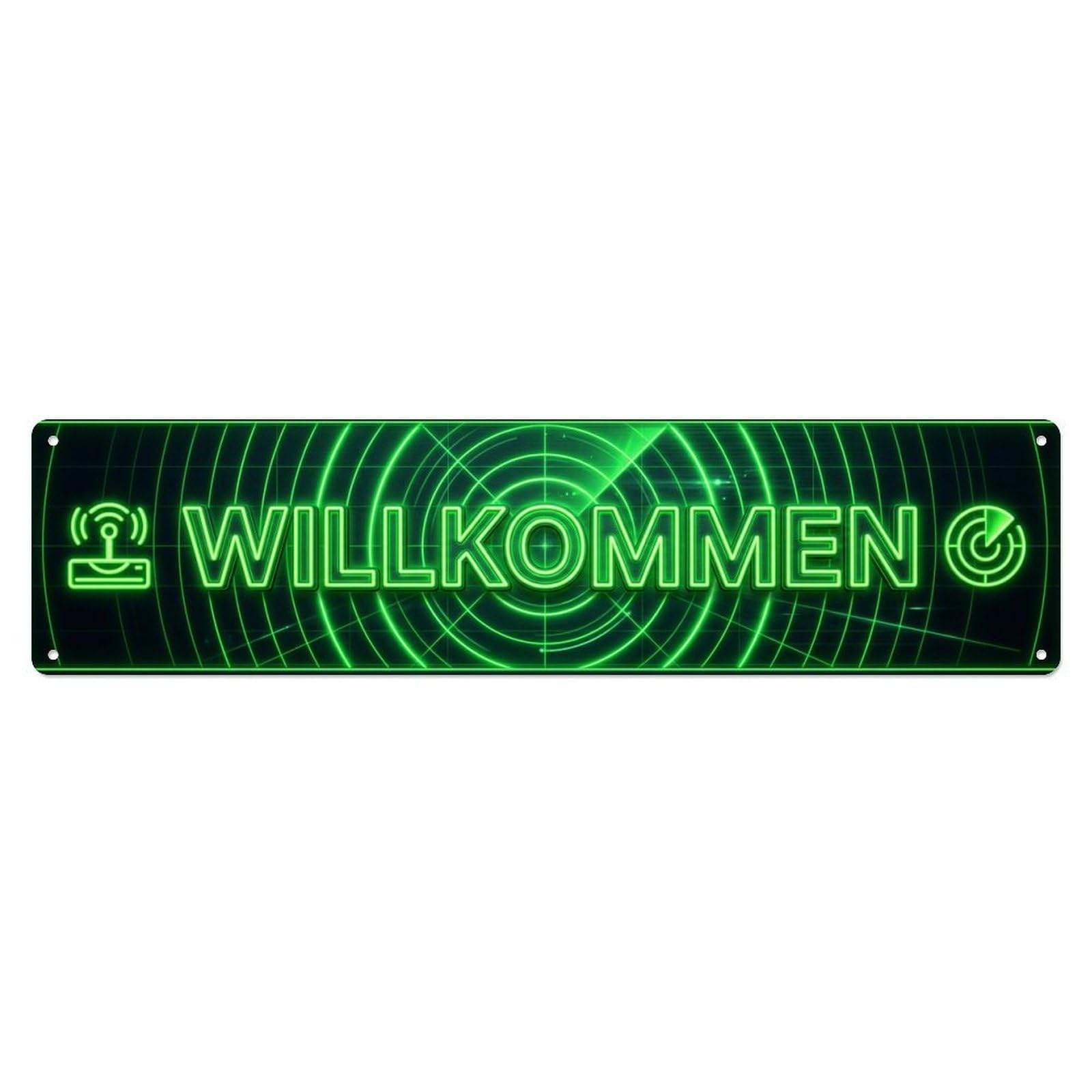 Neon Neon Sonar Ping Detection Welcome Metal Tin Sign