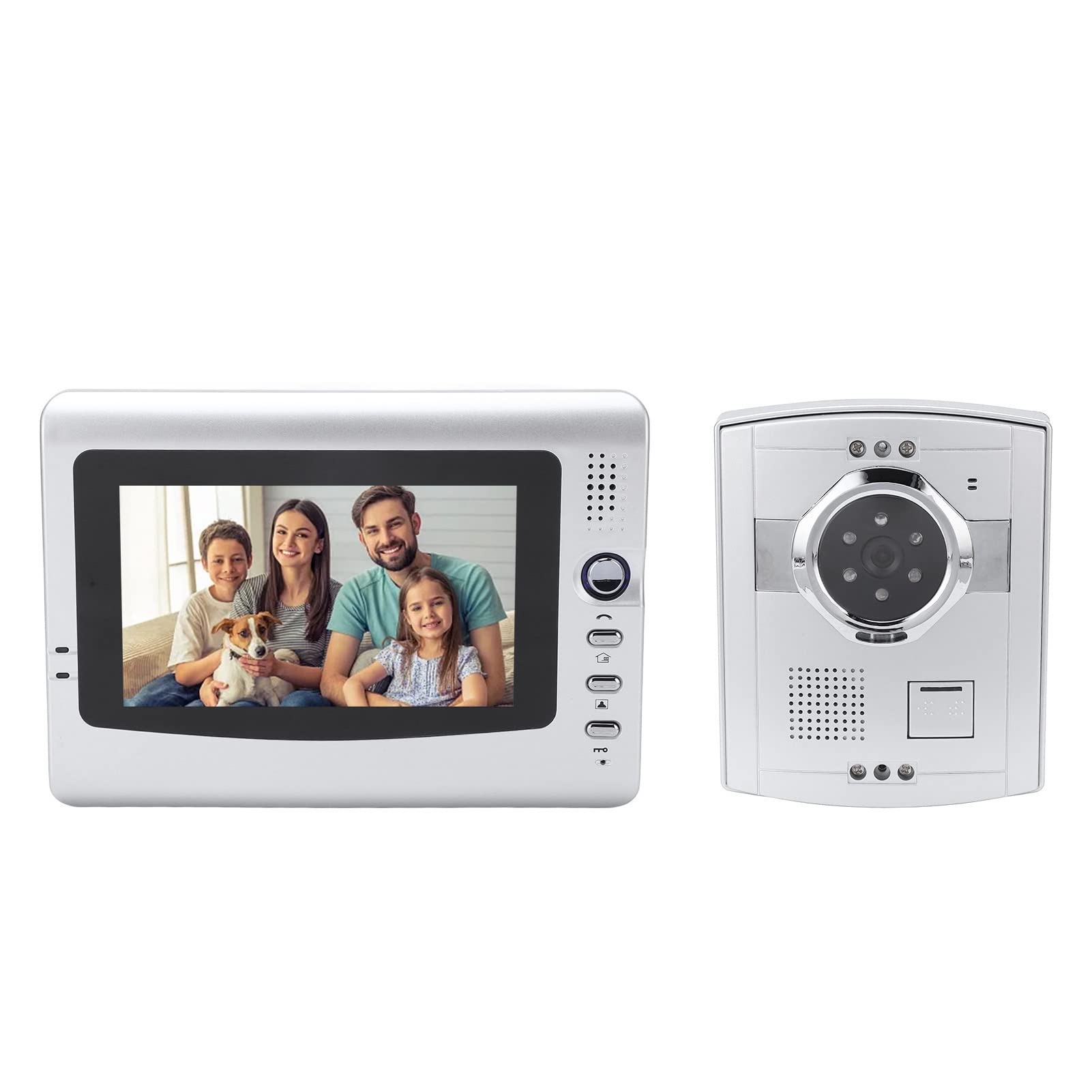 Cámara de Timbre de Video, Timbre de Video casero con Cable de 7 Pulgadas para Villas (Enchufe de la UE)