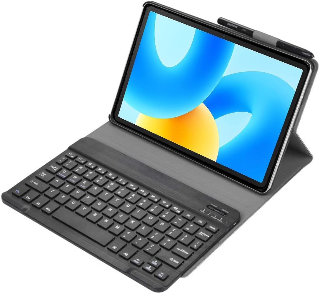 YHFZR Tastiera Custodia per Huawei MatePad 11,5 Pollici, QWERTY Sottile PU Custodia con Supporto Cover Tastiera Rimovibile Wireless Keyboard per Huawei MatePad 11,5 Pollici, Nero