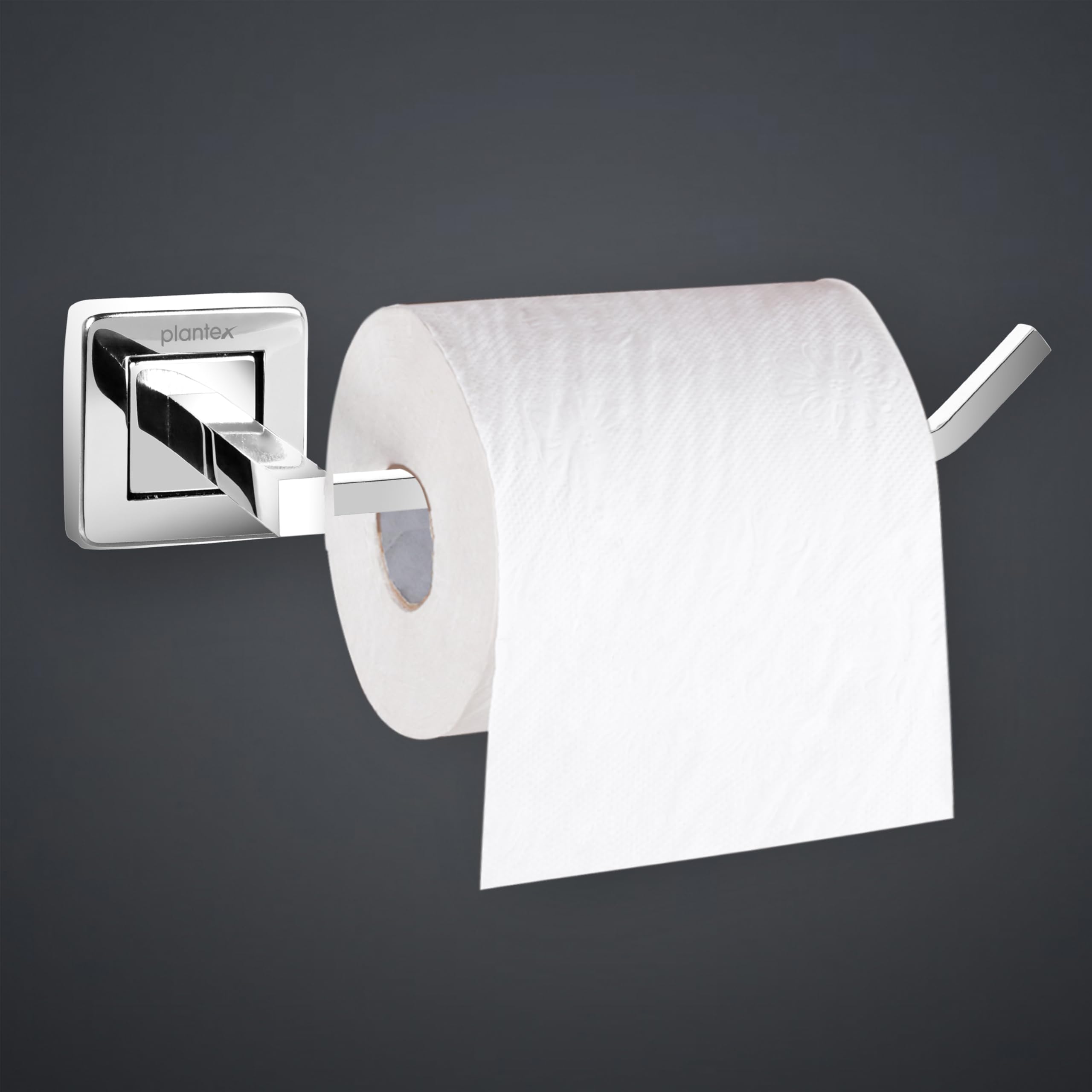 Plantex Stainless Steel Toilet Paper Roll Holder/Toilet Paper Holder/Tissue Paper Roll Holder for Bathroom Accessories (Chrome)