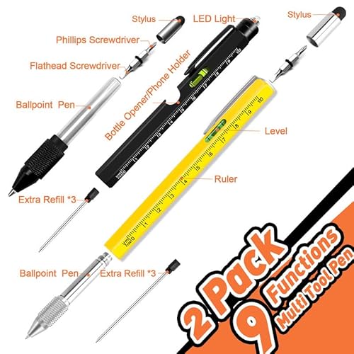 image for KEZKALS Stocking Stuffers for Adults Men, 9 in 1 Multitool Pen, Gifts 