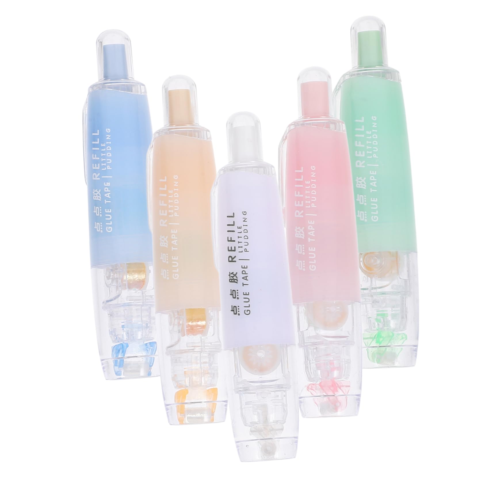 5 Set Nastro Tascabile Premere Penne A Colla Penne A Colla A Forma Di Penna Bastoncini Di Artistica Premere La Penna Stick Adorabili A Eva 5 Pezzi * 5