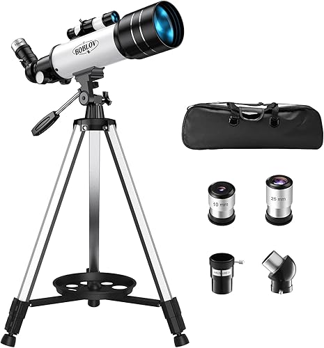 Miniatura 8 de BOBLOV Telescopio refractor para niños de 2756in de apertura telescopio astronómico de 15748in de longitud focal imágenes de luna brillante