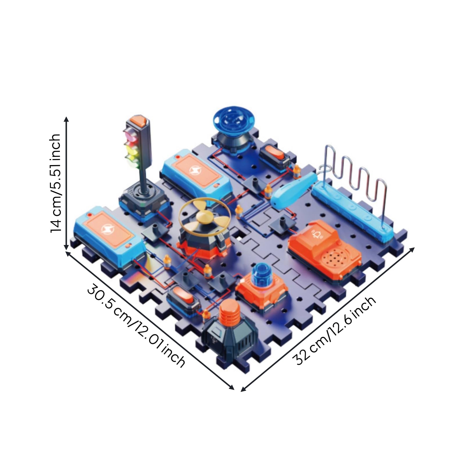 Set di Blocchi Elettronici, Confezione Inglese per Esperimenti Scientifici, Modello SD807, Set da 30 Pezzi