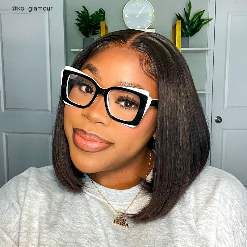 Image of VOOGLAM Oversize Rectangle Blue Light Blocking Glasses for Women Anti UV Eyestrain Eyewear Cheyenne