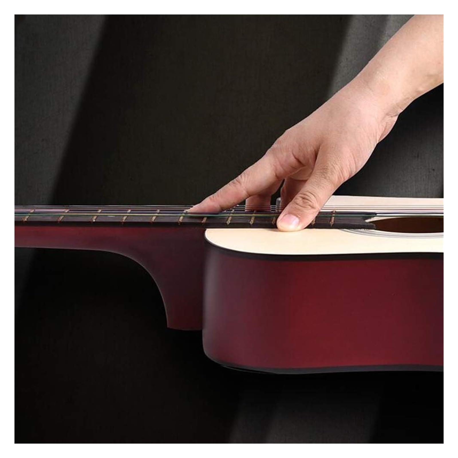 Akustikgitarren-Set For Anfänger, Cutaway Wood Acustica Guitarra, Grundkurs-Tutorial For Folk-Gitarreninstrumente, Gigbag Und Anderes Zubehör(H,41 inches)