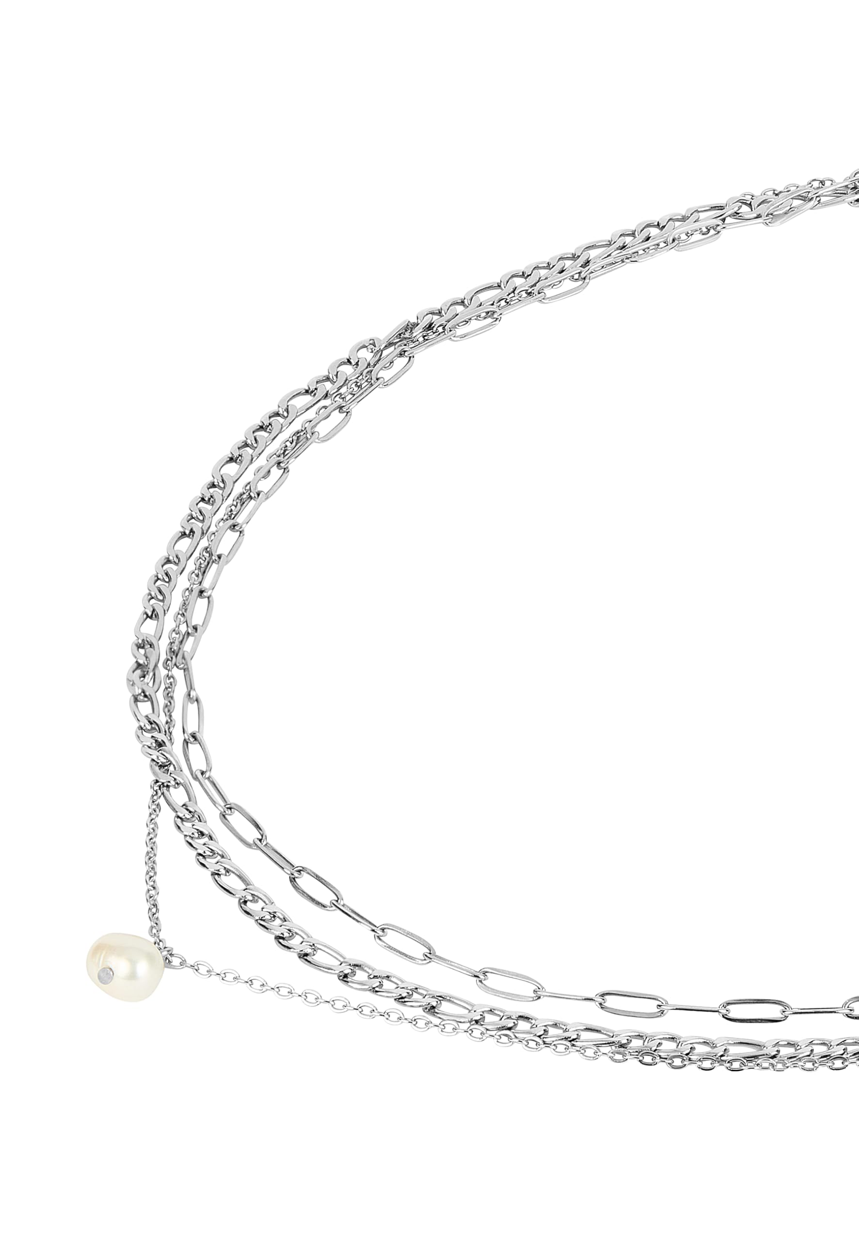 Breil, Collana Donna in Acciaio, Perle Naturali | Collezione MOONLIGHT, Collana, Dimensione 45 cm, Gioiello idee regalo donna