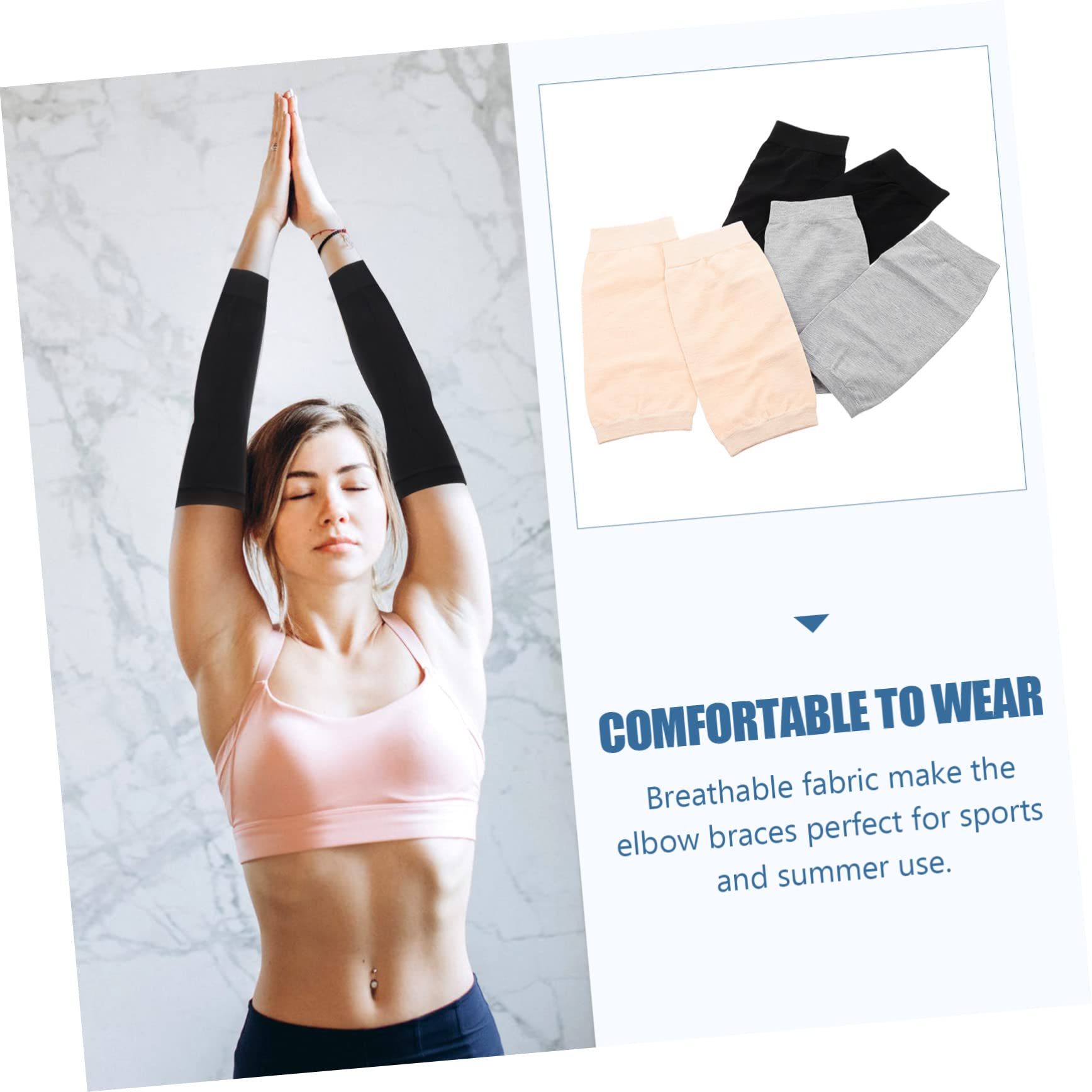 TOVINANNA Elastic Comfortable Elbow Covers for Summer Use 2 Pack Elbow Sleeve Brace