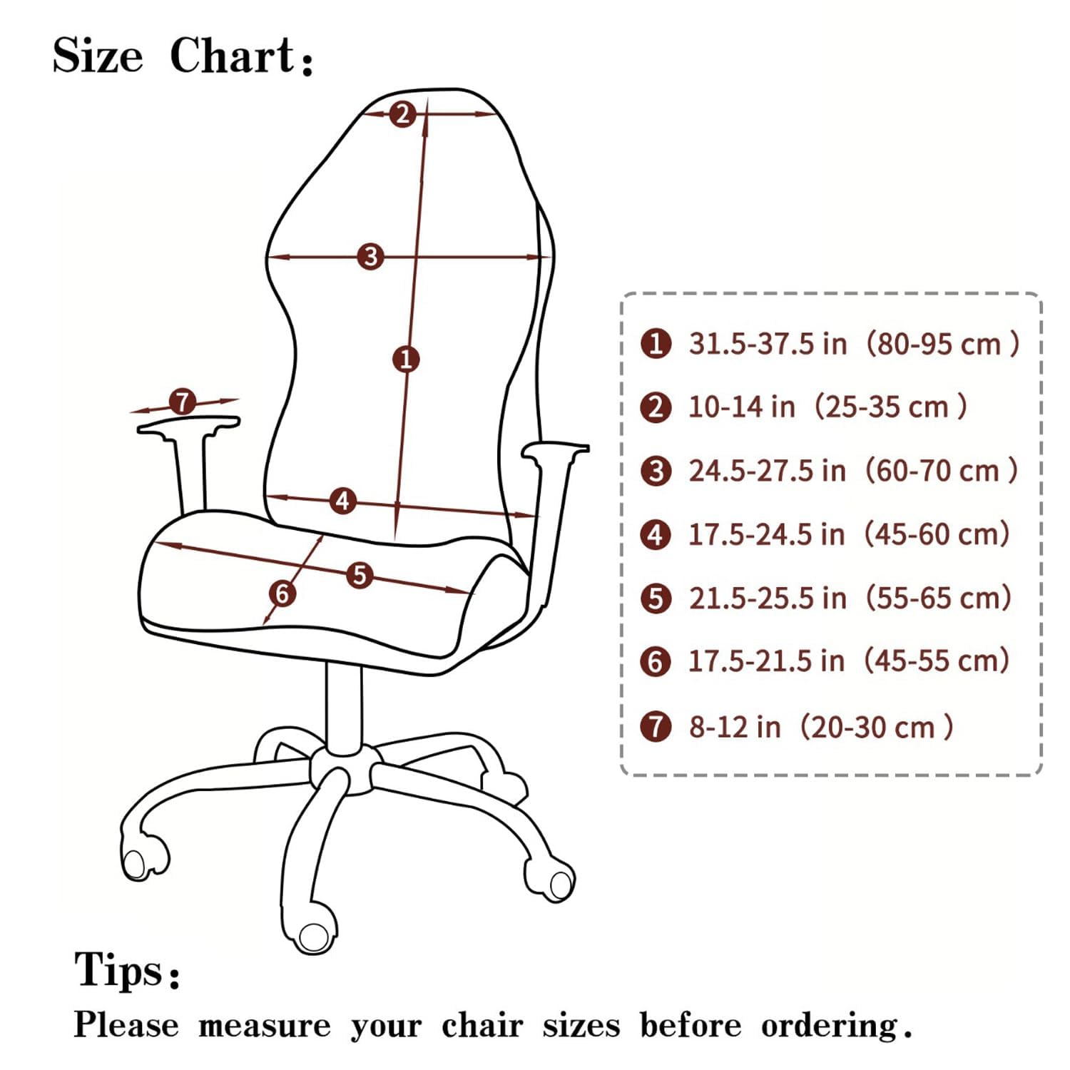 HOKIPO Gaming Chair Cover Elastic Jacquard Computer Rotating Chair Seat Covers Slipcover, Black (NEW-AR-5366-BLK) 3