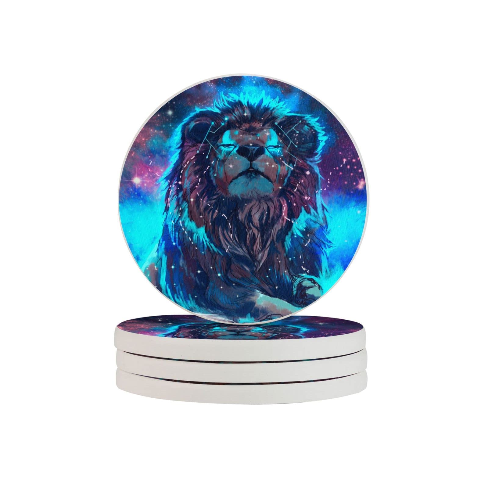 Dessous de verre en diatomite lion étoilé Ø10cm lot de 2