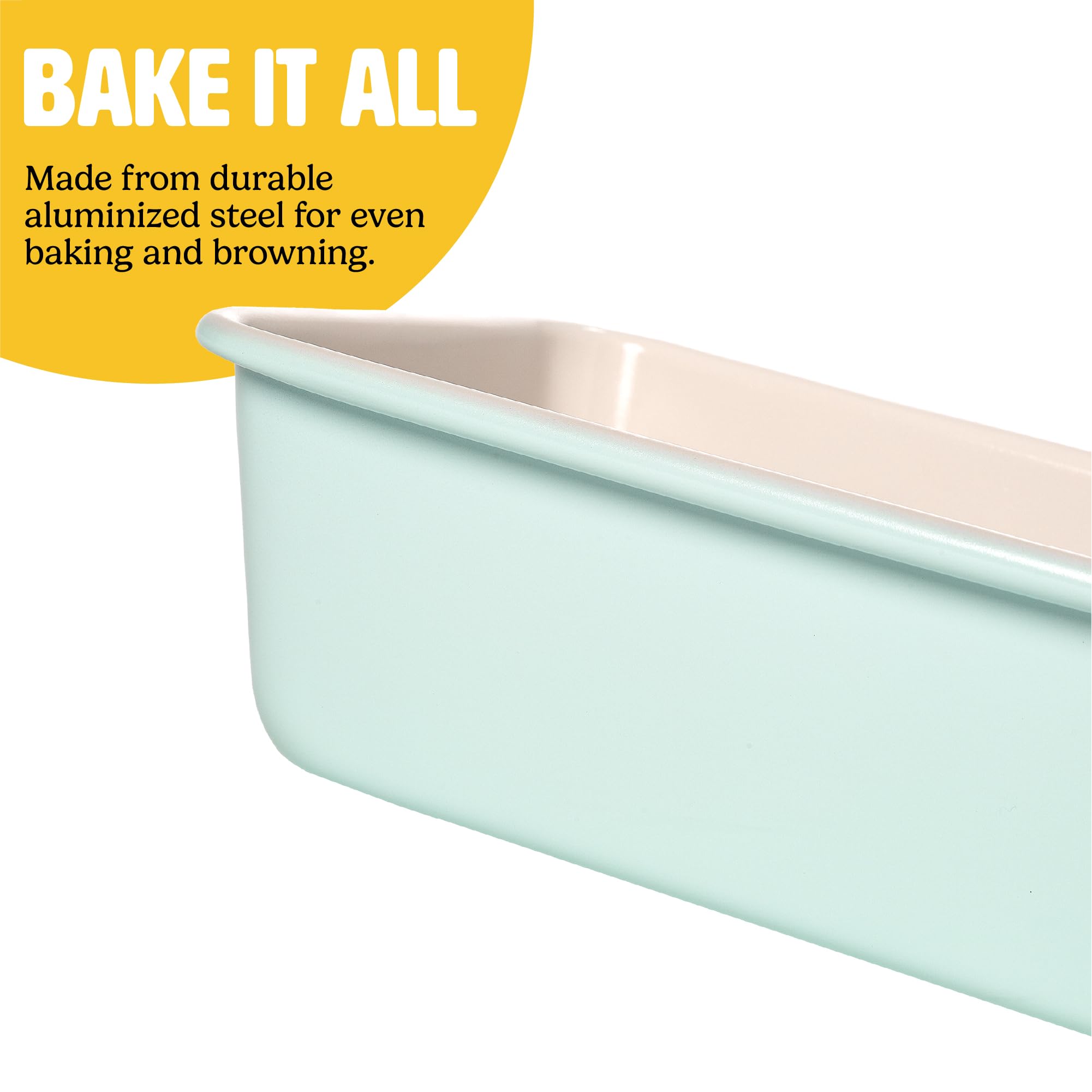 Tasty Molde para pan de 9 x 5 pulgadas, 2 piezas, aguamarina, 9 x 5 pulgadas
