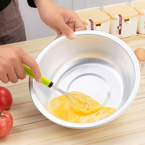 Miniatura 9 de CALLARON Stockpots Cocina Cuenca de aluminio Cuenca de acero inoxidable Bandeja redonda para lavar verduras, frutas y arroz y para drenar Cuencos de