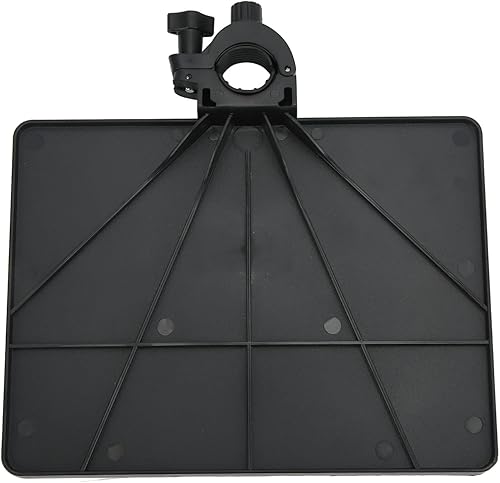 Miniatura 8 de Pomya Bandeja de soporte para micrófono, ABS negro estilo moderno, para escenario y sala de control, sostiene micrófono y teléfono, 6.5 x 8.66