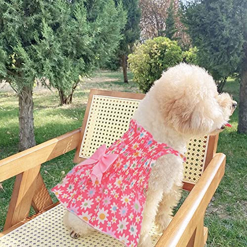 Albrost 4 Pcs Dog Bow-Knot Floral Dress, Pet Princess Dresses For Small Girl Dog, Braces Suspender Skirt, Puppy Summer Sundress Doggy Outfit Dogs Cats Rabbits (Small) #TOP6