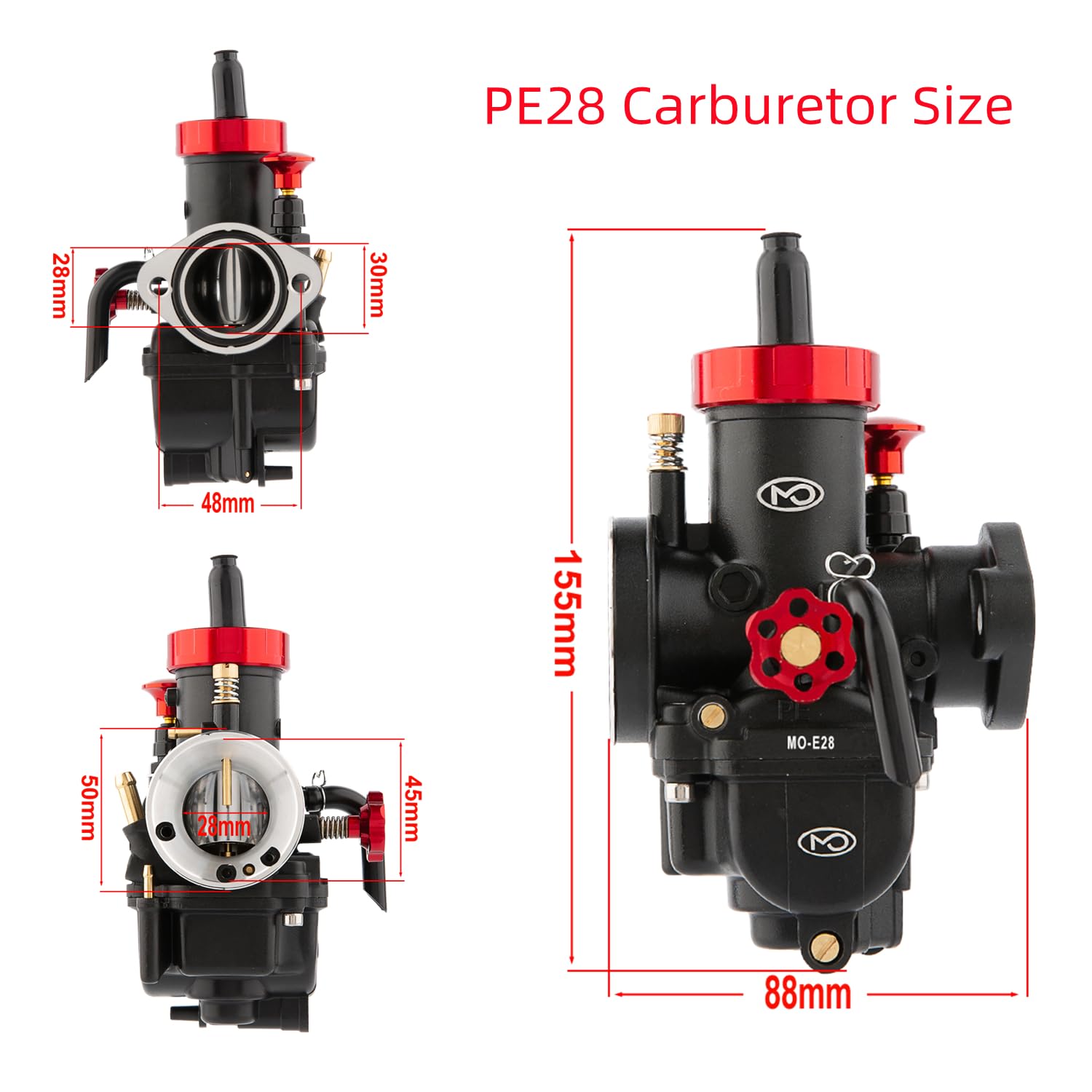 Carburatore PE28mm Per Moto Cross 200cc-250cc - Alta Prestazione, Con Getti - Foto 4