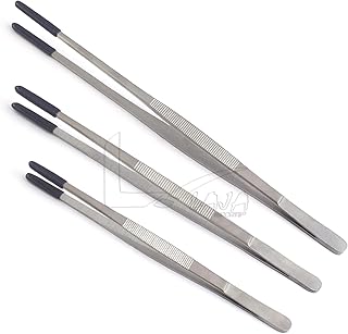 LAJA Imports Set of 3 Steam Tweezers & ULTRASONIC PVC Coated Tips Non MARRING 8