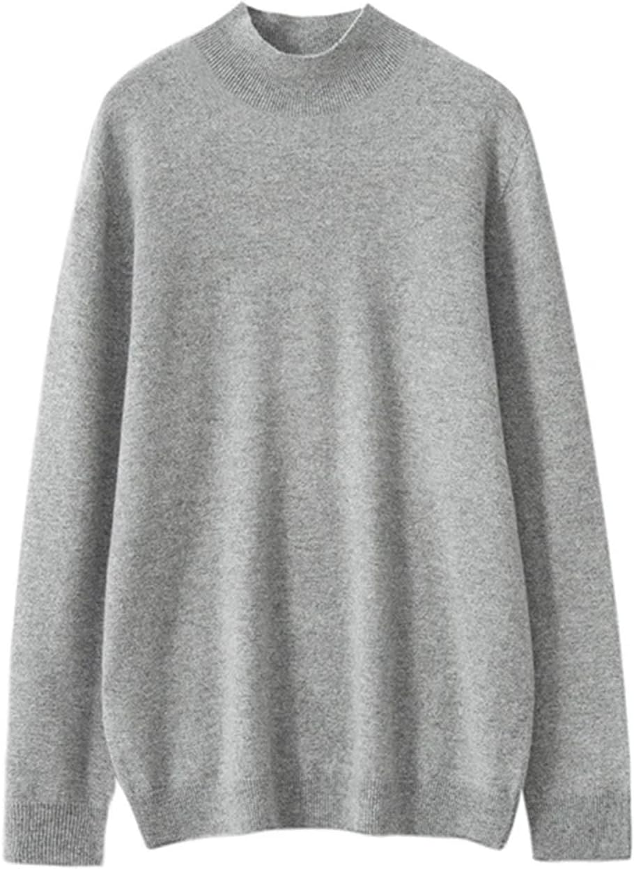 Men's 100 Percent Wool Sweater Loose Knit Pullover Long Sleeve Lightweight Jacket Tops