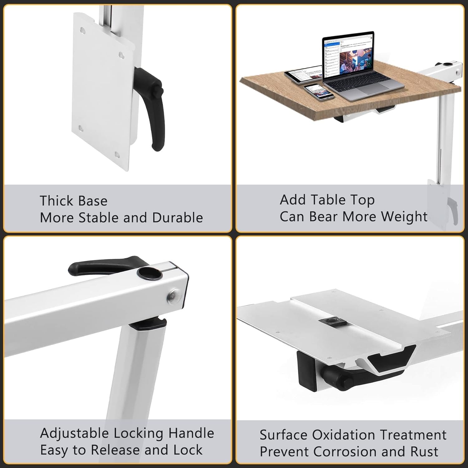 Soporte de Mesa Ajustable para Auto,Estante de Mesa Giratoria 360 Grados,para Campings de Camiones, Autocaravanas y Yates