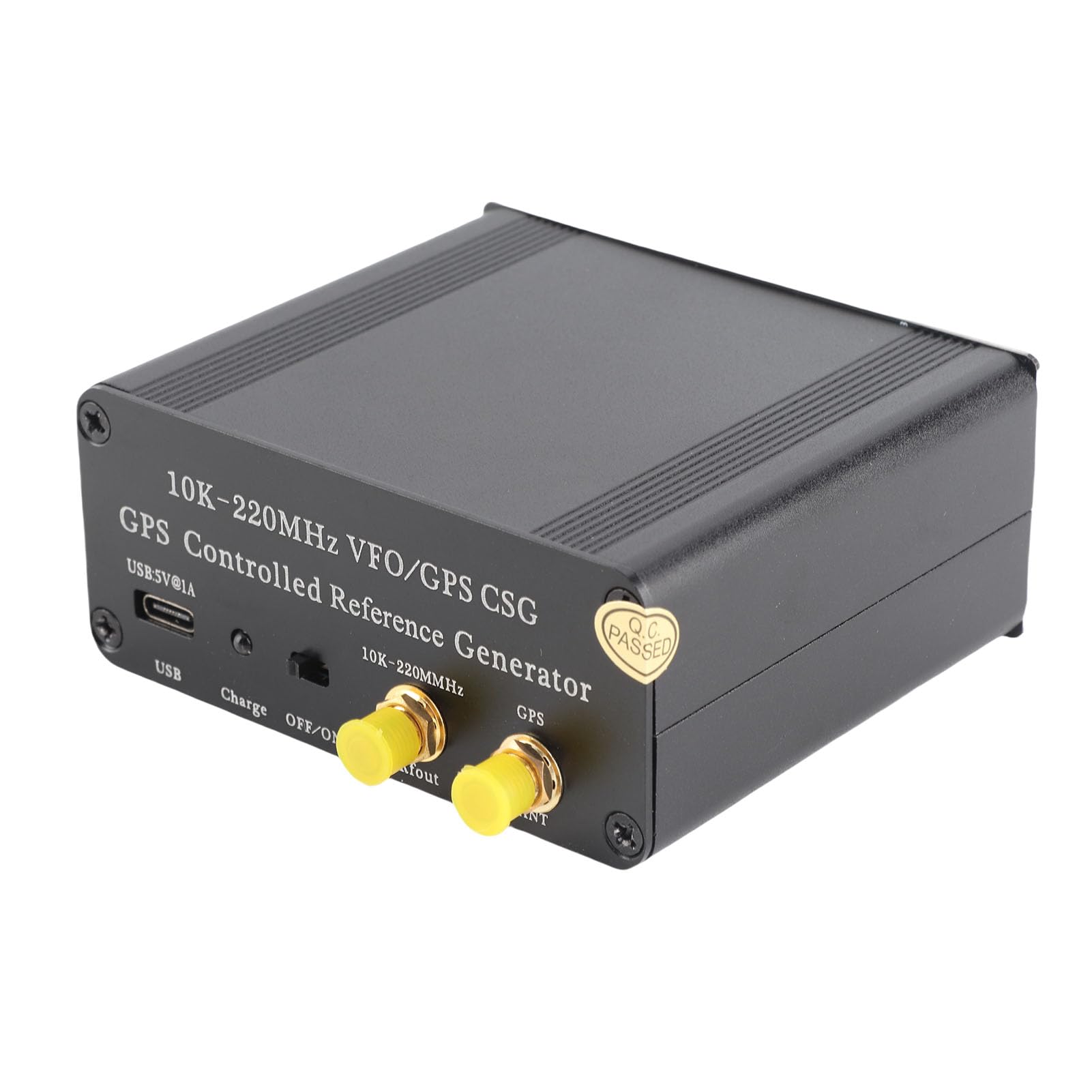 Jiawu Generador de Frecuencia, Precisión de 0,1 Hz Generador de Frecuencia Variable de 10 KHz a 220 MHz, VFO con Batería Incorporada de 1000 MAh Cable USB Antena GPS para Pruebas de Campo de
