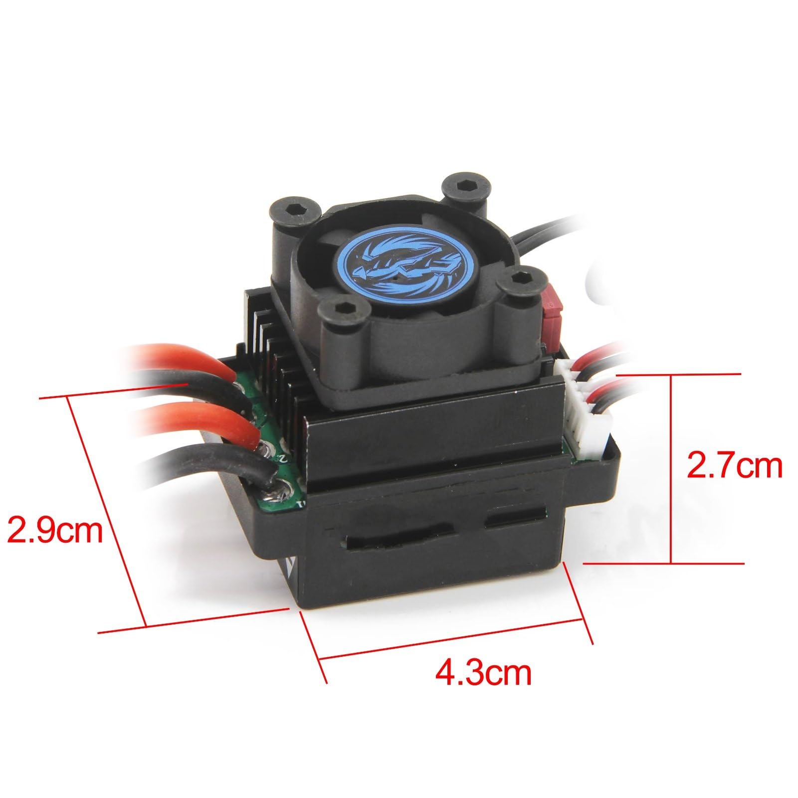 Controlador Rc Para TRX4 Para Axial 1/10 Para Coche Teledirigido Con Motor De 320A Resistente Al Agua 5V/2A BEC 60A ESC Cepillado Controlador Velocidad Electrónico XT60 Accesorios 2-3S(T Plug)