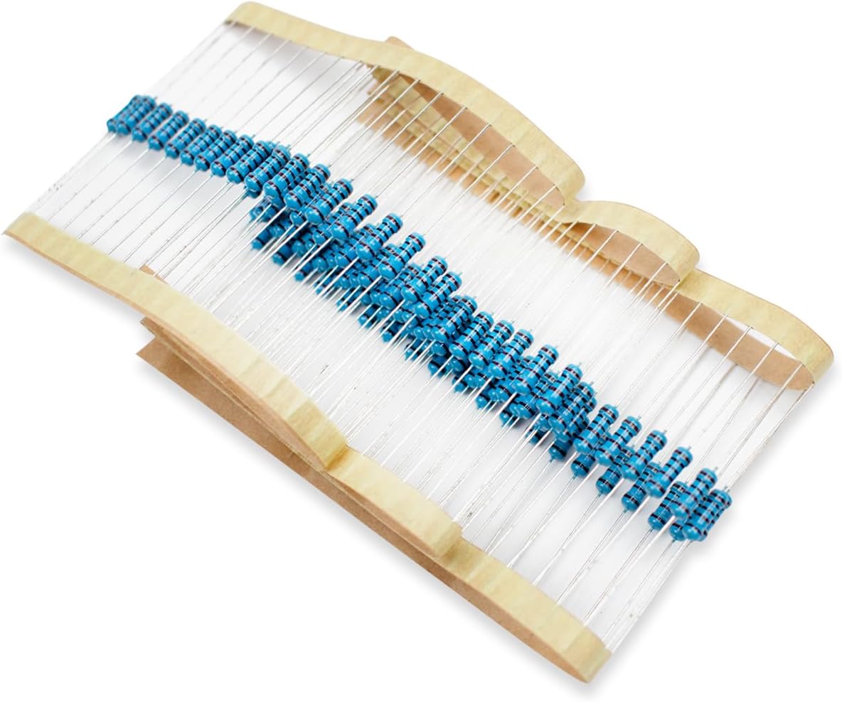 100 Pcs 1/2W 1% Tolerance 1K Ohm Metal Film Resistor Resistance for DIY Project and Experiments