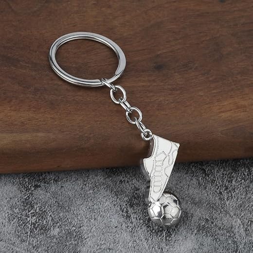 Key Chain for Men Women Football Shoe Style Keychain Key Ring Bag Backpack Pendant Accessories Phone Lanyard Gifts (Silver)
